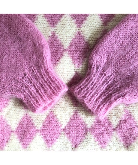 diamond pattern mohair sweater