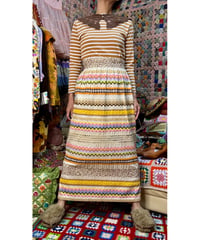 70s embroidered ribbon work skirt
