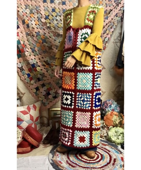 granny square one-piece burgundy
