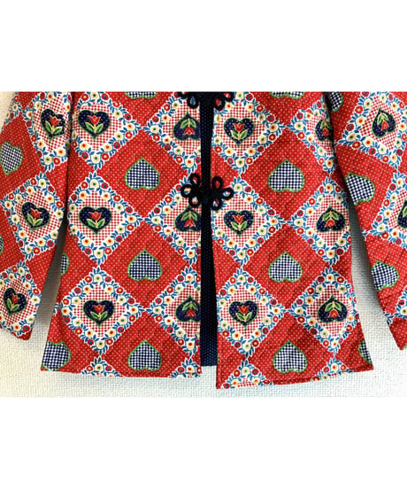 70s heart motif quilting jacket