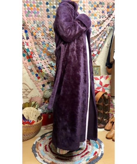 70s fleece eco fur robe