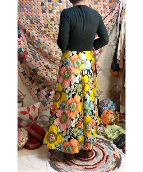 60's flower quilting dress