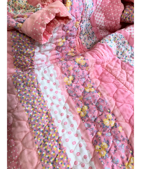 70s quilted flower dress