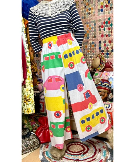 marimekko bo-boo super wide leg pants（70s fabric）B