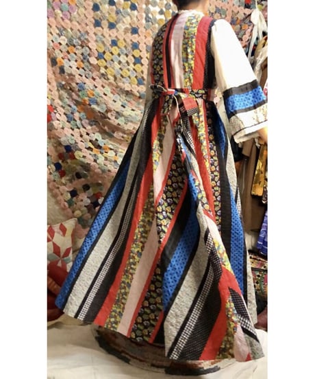 70's patchwork print one-piece