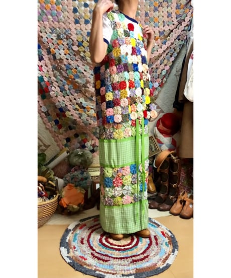 70s yo-yo quilt skirt