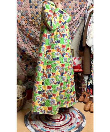 patchwork print quilting robe & bag set
