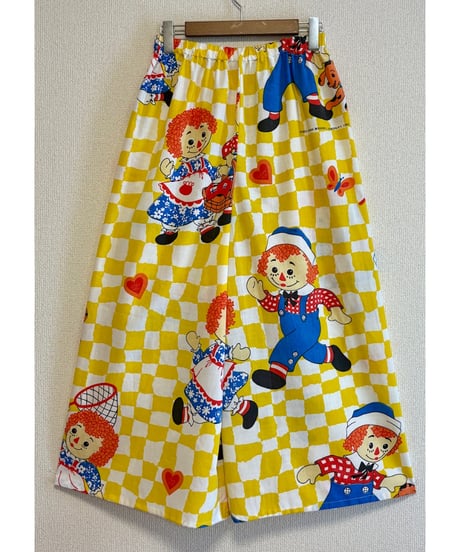 Raggedy Ann & Andy super wide leg pants（70s fabric）