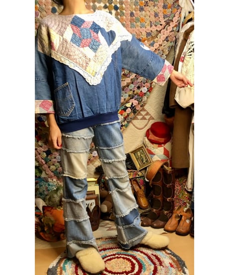 denim patchwork quilt remake tops