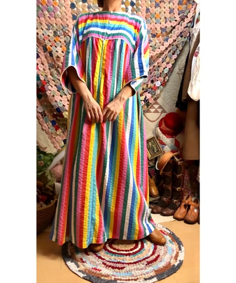 70s mulch stripe easy dress
