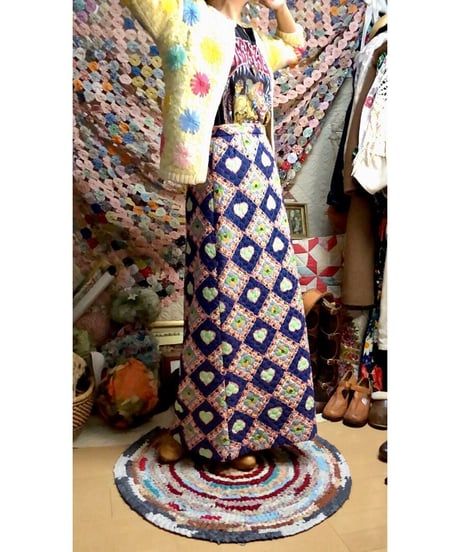 70s heart motif quietd skirt