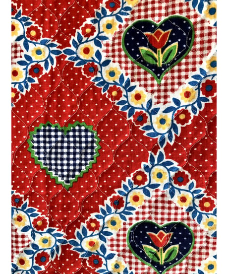 70s heart motif quilting jacket