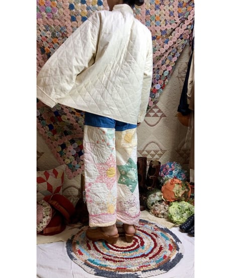 forest motif quilting jacket