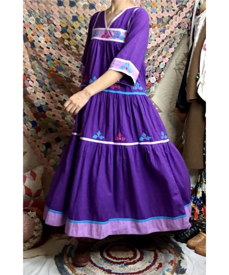 patchwork tiered dress