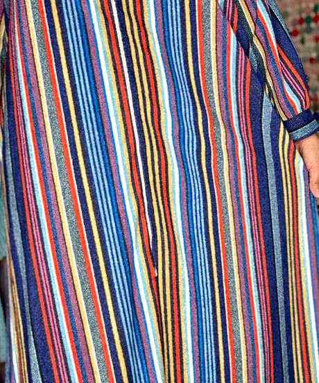 70s stripe hoodie pile dress