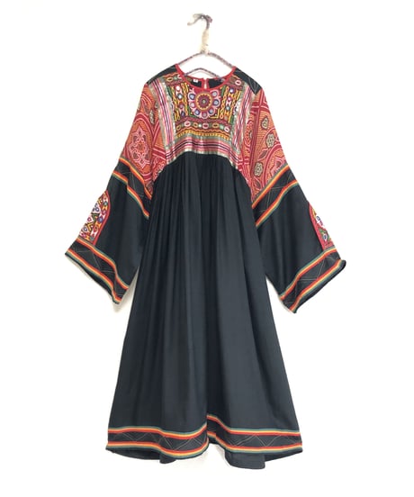 70's mirror work embroidered dress