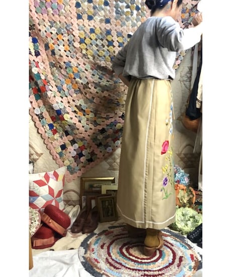 hand embroidered wrap skirt