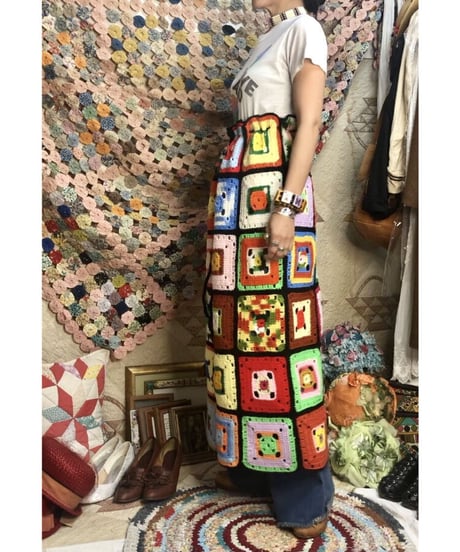 granny square skirt black