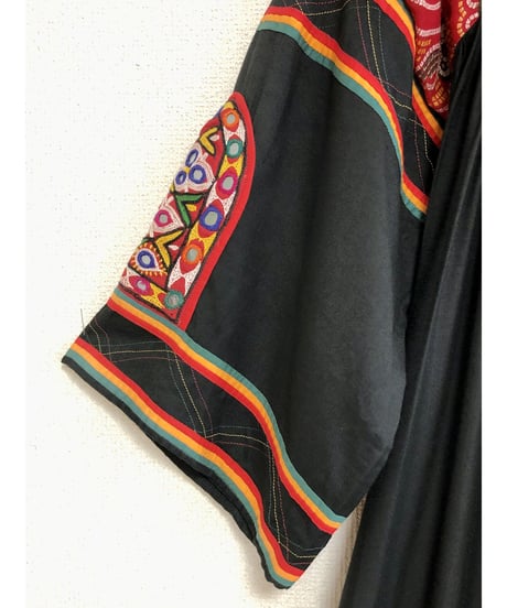 70's mirror work embroidered dress