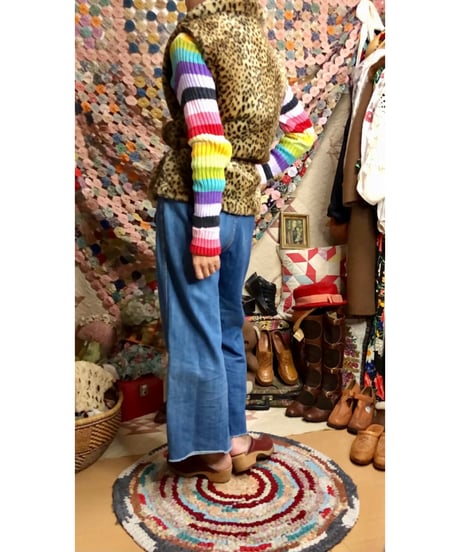 80s faux fur leopard vest
