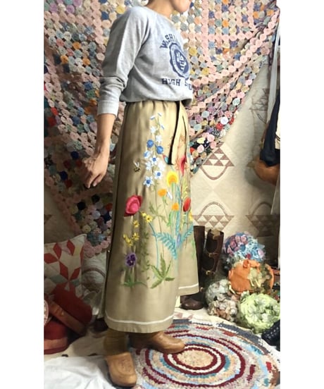 hand embroidered wrap skirt