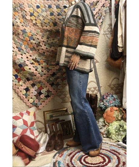 1970's mix color cardigan