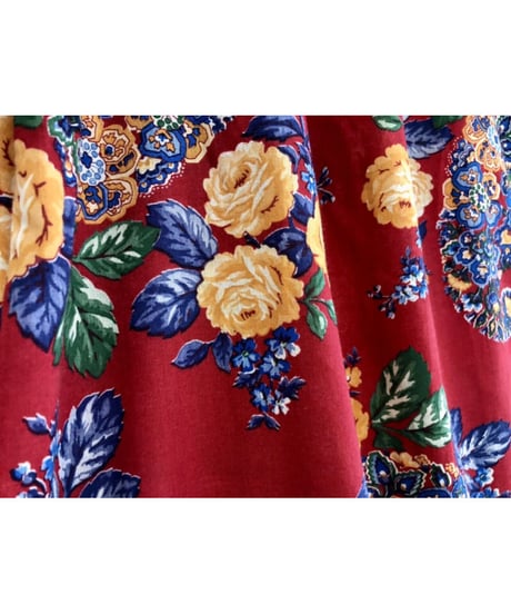70's flower cotton dress
