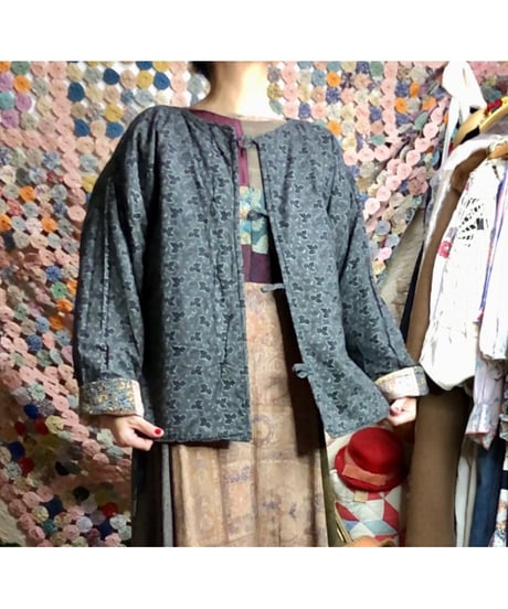 tree motif patchwork jacket