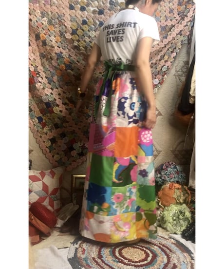 60's patchwork wrap skirt