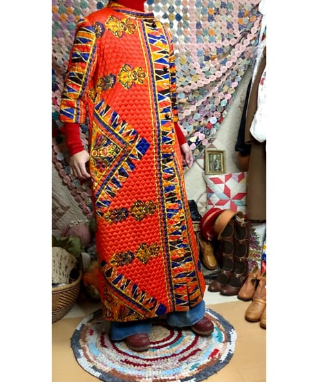 60s paisley quilting dress