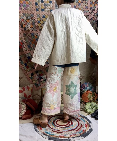forest motif quilting jacket