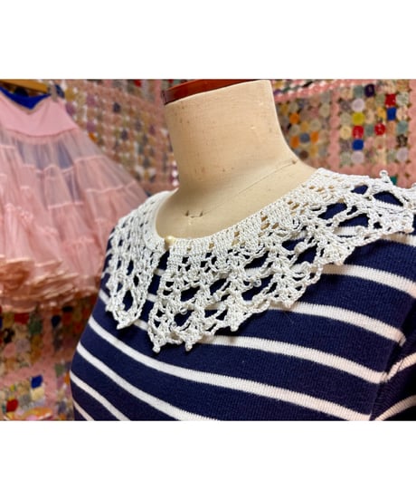 clear beads crochet collar