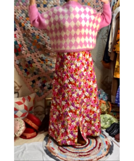 60-70's quilting flower skirt