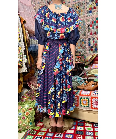 80s LACHINE flower dress