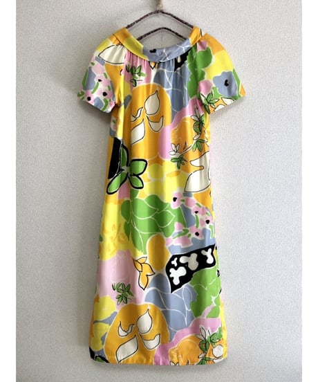 60's flower midi dress