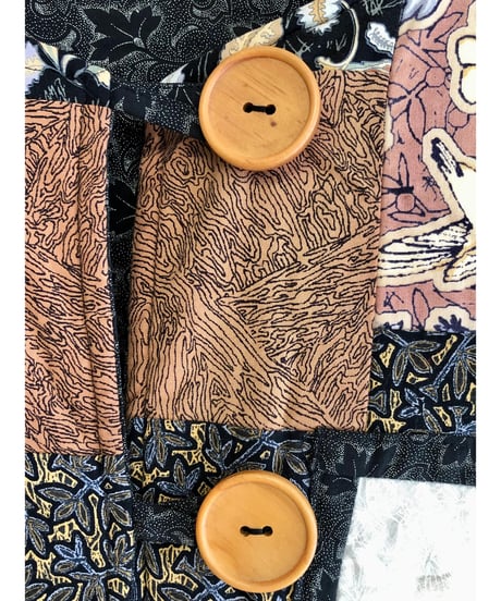tree motif patchwork jacket