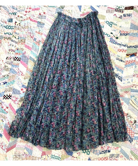 indian cotton skirt green flower