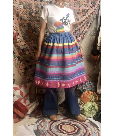 patchwork cotton skirt