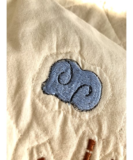 forest motif quilting jacket