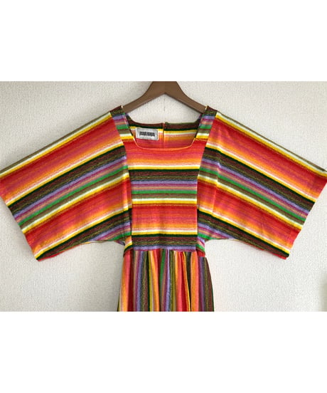 60s mulch stripe pile dress