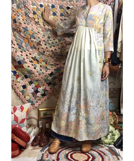 1970's flower and butterfly one-piece