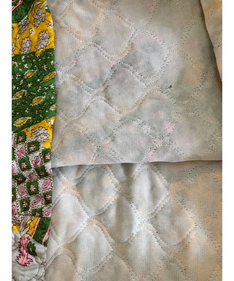 70s patchwork print quilted skirt
