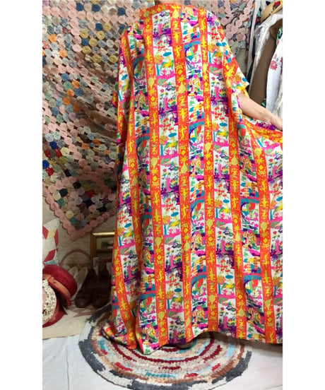 60s oriental print dress