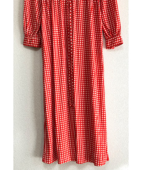 70s checkered polyester dress
