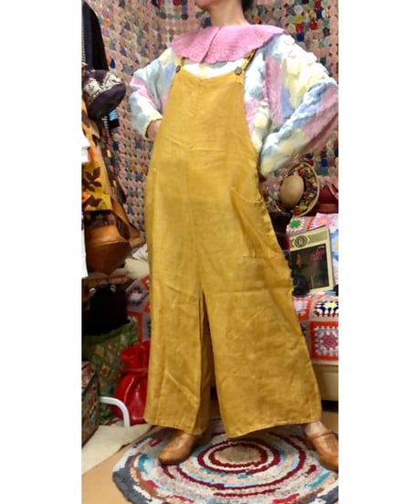 made in italy linen salopette pants