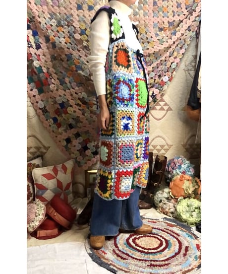 granny square one-piece blue