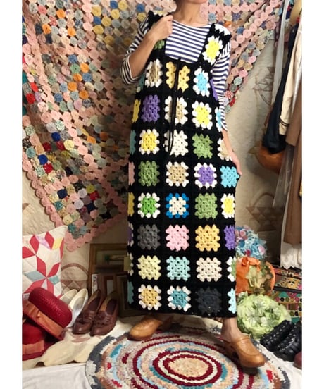 granny square one-piece black