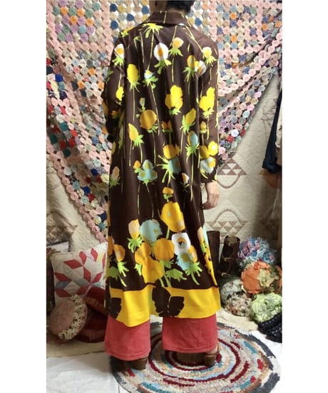 70's flower easy dress