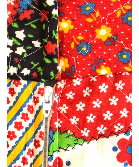 70s patchwork print quilting skirt