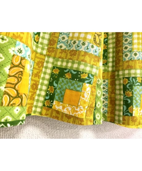 70's patchwork print dress
